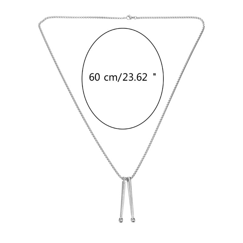 Edelstahl Silber Drumstick Anhänger Halskette Schmuck Ornament Zarte Schlüsselbeinkette Accessoire für Musikliebhaber