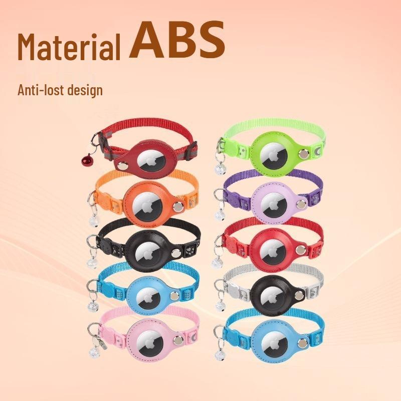 Reflective Cat Collar with Airtag Holder and Bell - Anti-Lost Tracker for Cats