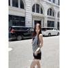 Swing Collar Fake Two Piece Adjustable Halter Top for Hot Girls Sleeveless Top