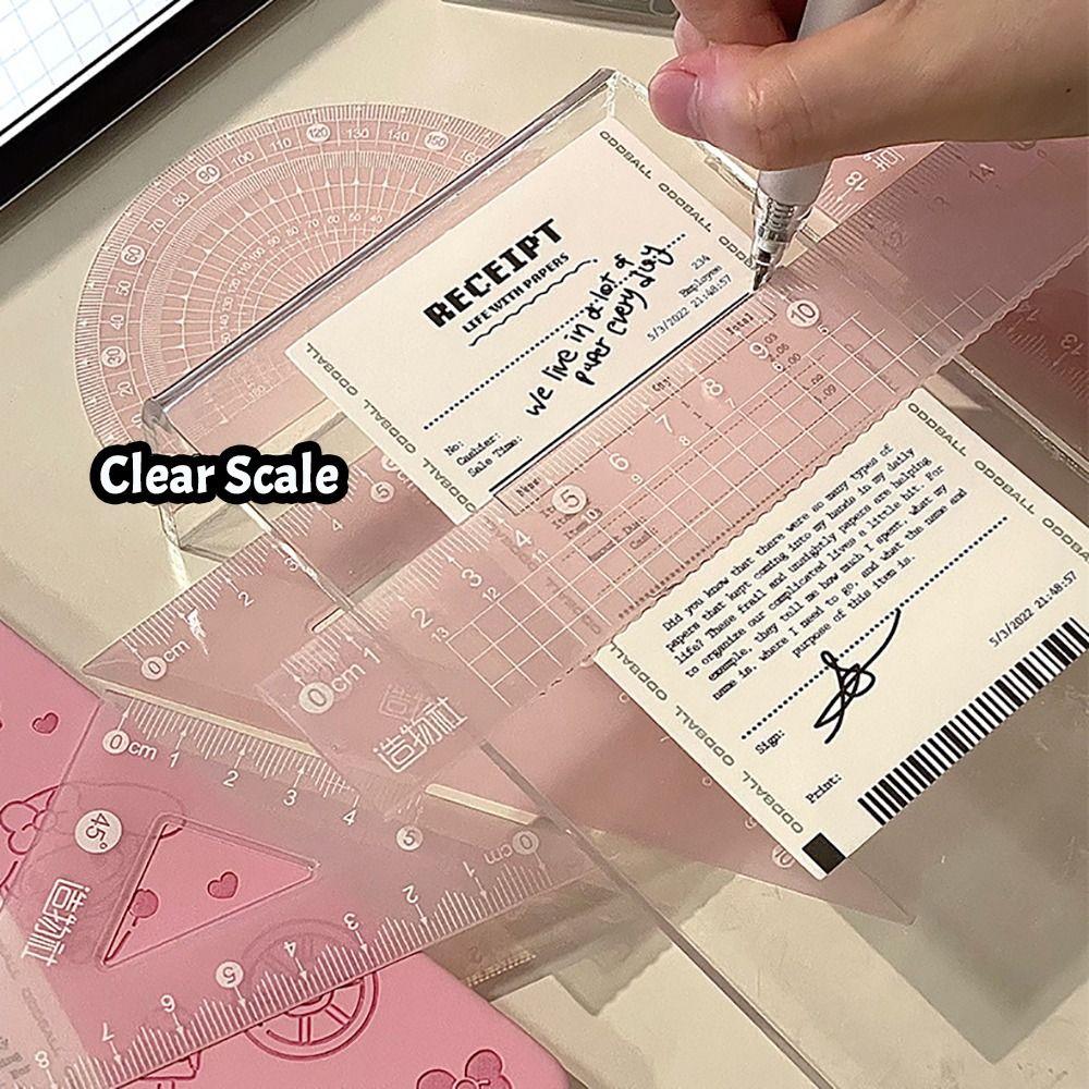 4PCS/Set 15/20CM Straight Ruler Thickened Set Square High Quality Measuring Ruler  School Office