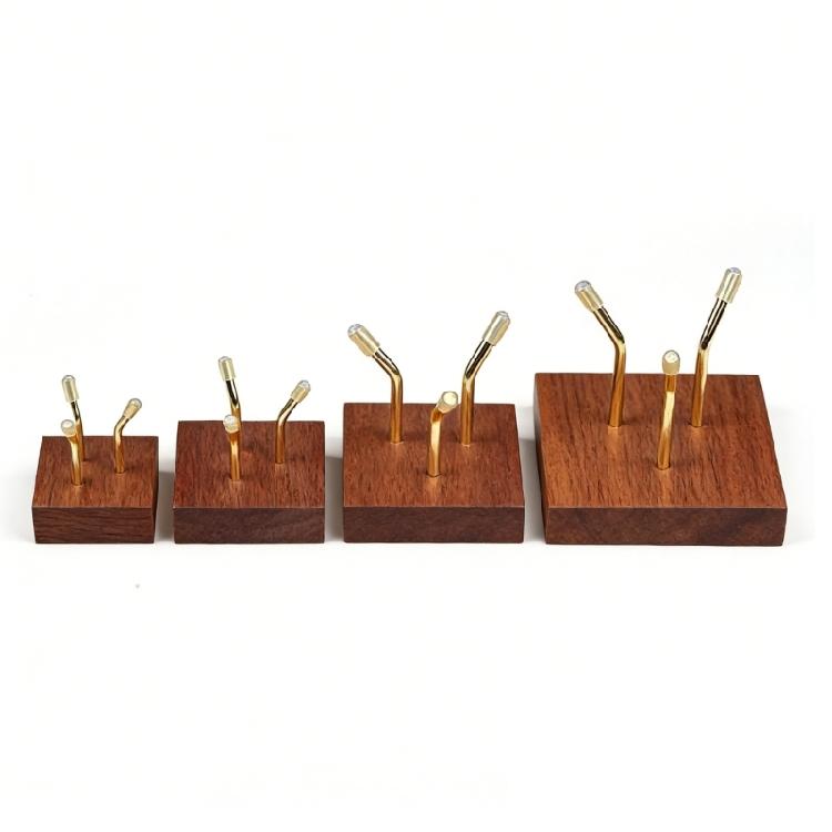 Artistic Wood And Metal Display Rack For Decorative Rock Mineral Specimens And Jewelry