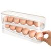 Slide-type Egg Carton Double-layer Automatic Egg Roller Refrigerator Side Door Egg Storage Kitchen Counter Anti-falling Egg