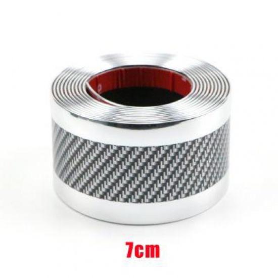 VÂNZARE Fibră de carbon Bandă de turnare din cauciuc Moale Negru Trim Bandă pentru bara de protecție DIY Protector pentru prag Protecție pentru margini Autocolante pentru mașină