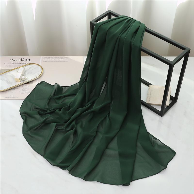 

Прямоугольный шарф из жемчужного сплошного шифона: Универсальный женский платок и шаль. 175*70cm