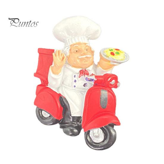 Decorative Note Holders 3D Cartoon Chef Refrigerator Magnet, Resin Baker Fridge Magnets Memo Notes Photo Holder for Home Decor Magnet