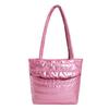 Trendy Street Style Cotton Tote Bag For Women Large Capacity Zippered Handbag