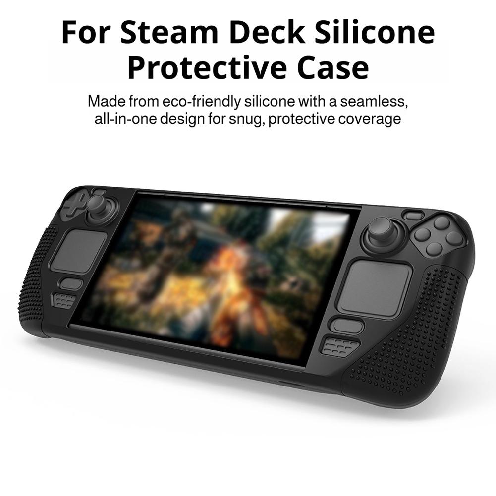 For Steam Deck OLED Silicone Cover With Anti Slip Particles Handheld Device All Inclusive Silicone Protective Cover