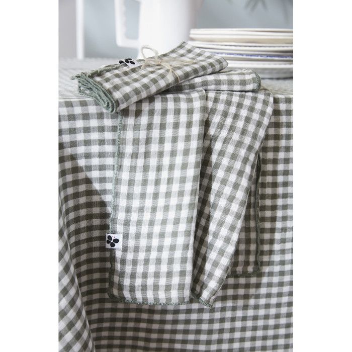 Set of 3 "Vickie" Napkins, 40 X 40 Cm, Yarn-dyed Cotton Gauze, Butterfly Effect