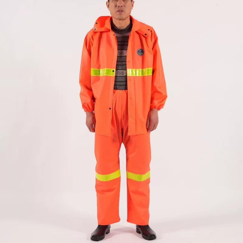 Fishing Raincoat and Rain Pants Set, Waterproof Clothing for Aquaculture, Mining, and Fishing with Reflective Strips