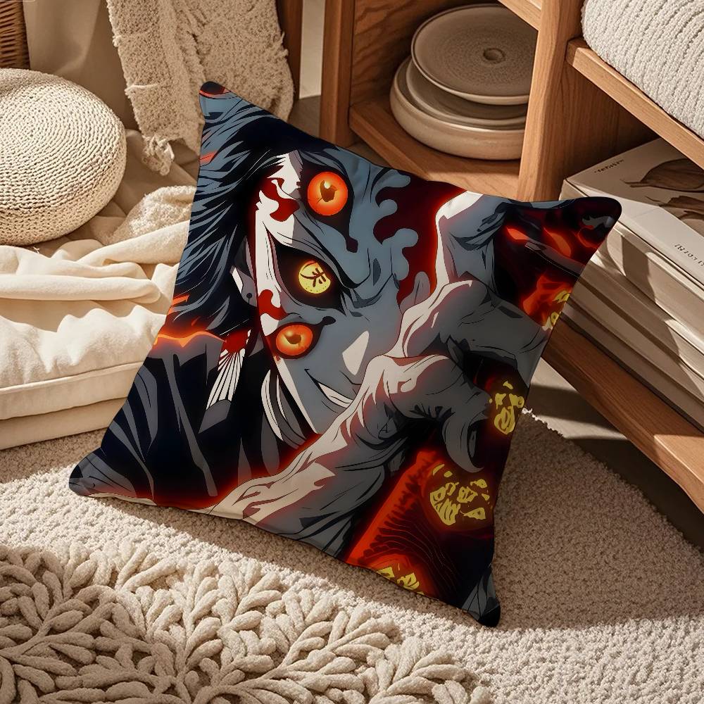 Anime D-Demon S-Slayer K-Kimetsu No Yaiba Pillow Case Comfort Sofa Bed Silky Elegant Invisible Zipper Custom Decorative Cushion