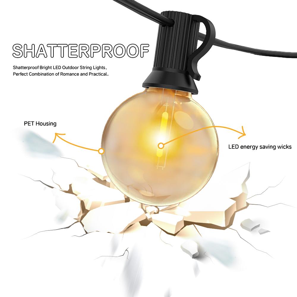32.3M LED G40 Ball String Lights Waterproof Outdoor Garden Garland String Lights Terrace Garden Pub Christmas Party Decoration
