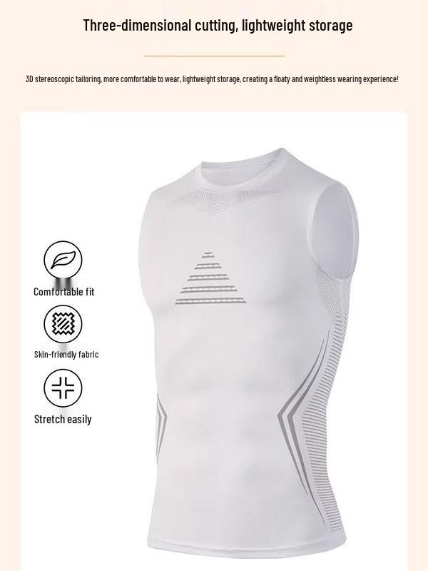 Men's Tight Sleeveless Sports Tank: Quick-Dry, Sweat-Wicking Vest for Basketball Training