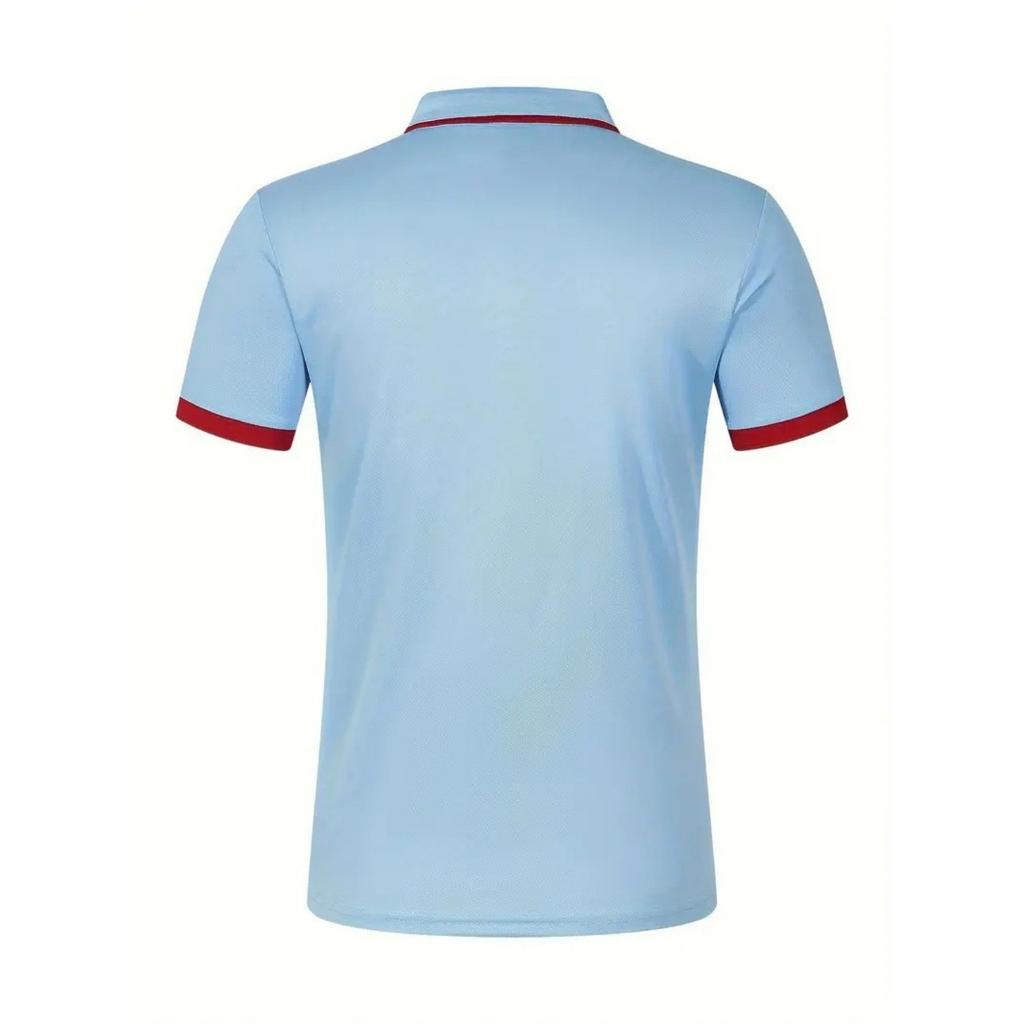 Fashion Men's Summer New Chest Fake Pockets Splicing Colour Blocking Casual Sports Polo Shirt Tops