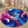 Playful Round Gothic Multicolor Carpet, Non-Slip Floor Mat for Office
