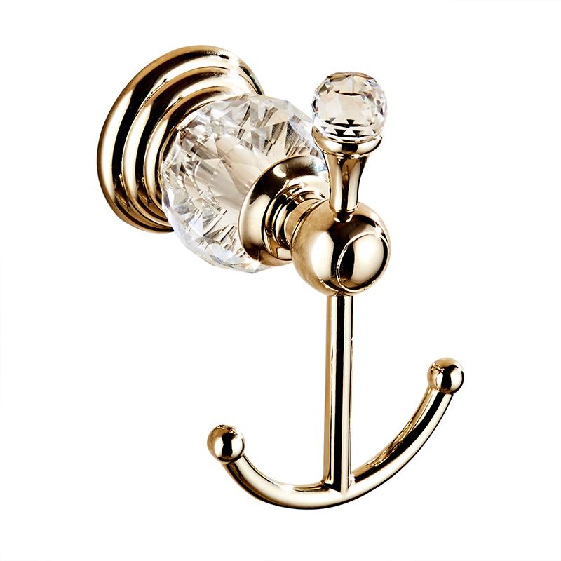 Crystal Towel Hook Chrome, Gold Robe Hooks, Bathroom Hand Towel Wall Hanger for Clothes Closet Wall Mounted Kitchen ELG85400-82