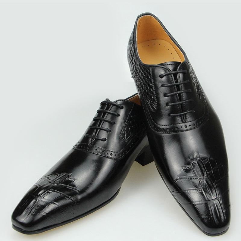 Fashion Factory Men Shoes Genuine Leather Handmade Lace Up Oxford Dress Wedding Business Office Luxury Printing Customized Fashion Shoe