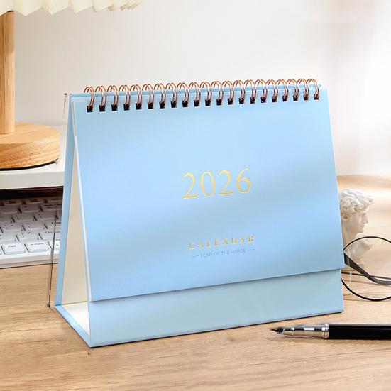 2026 Desk Calendar JAN 2026 - DEC 2026 Standing Flip Desktop Calendar 12 Months Planner with Twin-Wire Binding for Home Office School