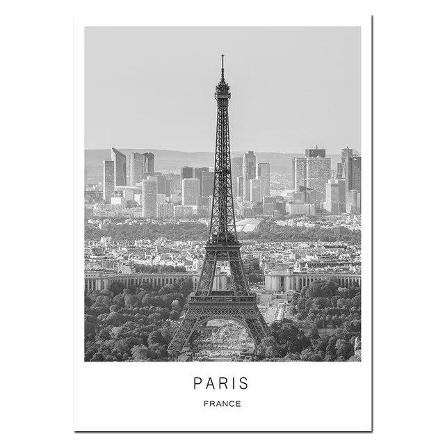 Black And White Abstract Wall Art Canvas Painting Paris London New York Posters Prints Nordic World City Landscape Picture Decor
