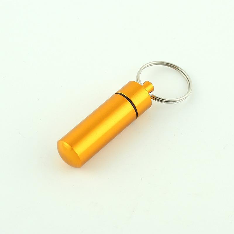 Portable Medicine Bottle  Mini Aluminum Alloy Keychain  Hanging Bottle  Sealed Compartment Waterproof Metal Medicine Box