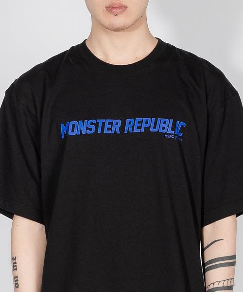 MONSTER REPUBLIC Monster Basic Logo Blue T-Shirt Black