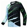 Autumn and Winter Men's Color Striped 3D Printed Crew Neck Long Sleeve T-Shirt