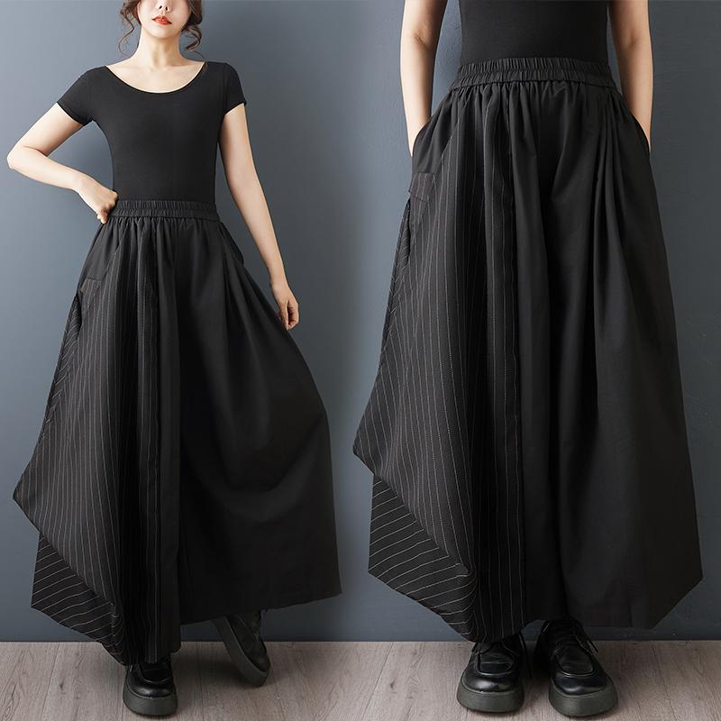 DIMANAF 2026 Summer Plus Size Women Long Pants Black Fashion Loose Trousers Big Size Casual Bottoms Pants Skirts