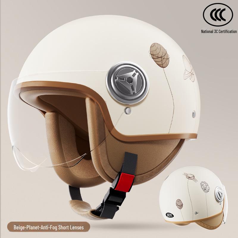 "Universal Retro Gray Motorcycle Helmet, 3C Certified for All Seasons"