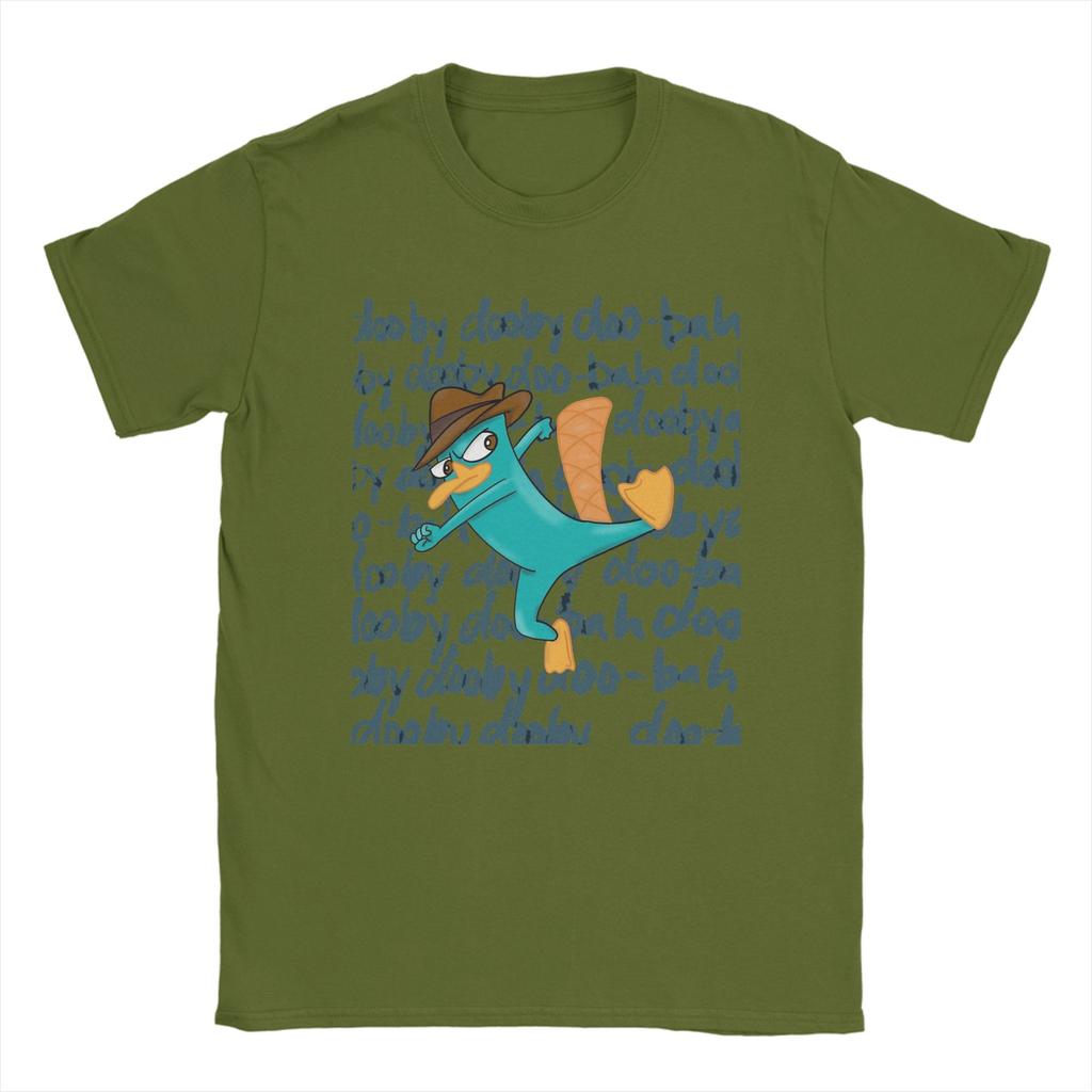 Perry il Platypus Cartone Animato Anatra Unisex T-shirt Novità Manica Corta Girocollo T-shirt Puro Cotone Stampa Top