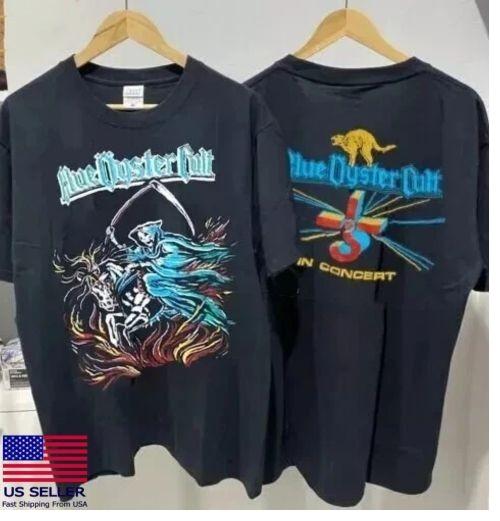 Blue Oyster Cult Shirt Blue Oyster Cult Tour 2 Side Black Unisex Tshirt Unisex T-Shirt XXXL