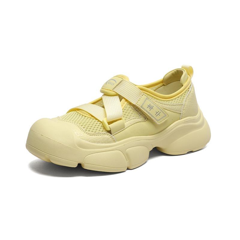 Thick-soled Heightening Dad Shoes Women's Summer Thin Mesh Breathable Hollow Creek Shoes Velcro Casual Sandals