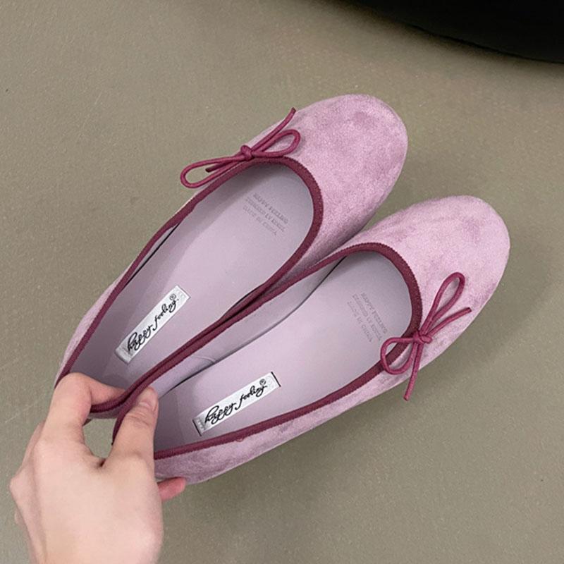 

Fashion Silver Female Footwear Slip On Ballet Flats Shoes For Women Butterfly-Knot Fashion Round Toe Shallow Ladies Flat With Shoes 40 фіолетовий