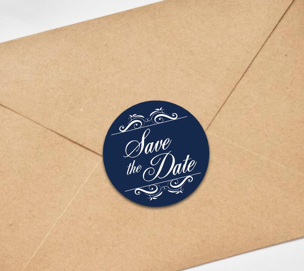 Darling Souvenir Round 1.6 Inches Swirl Border Pink Save The Date Stickers Wedding Envelope Seal-45
