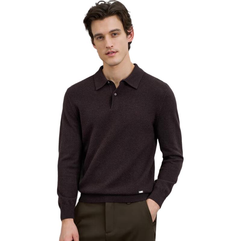 

EMZ Erdos Men s 100% Wool Collared Pullover Sweater 3XL