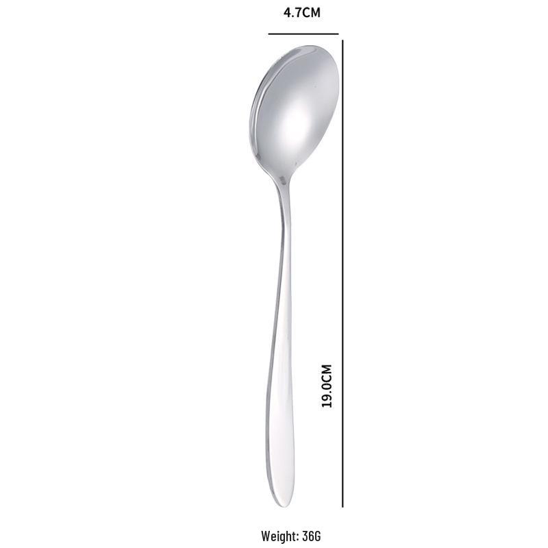 Western Cutlery Set - Thickened Pointed Handle, Stainless Steel Fruit Fork, Dessert Spoon, Steak Knife, Fork & Spoon, New Chinese Style.