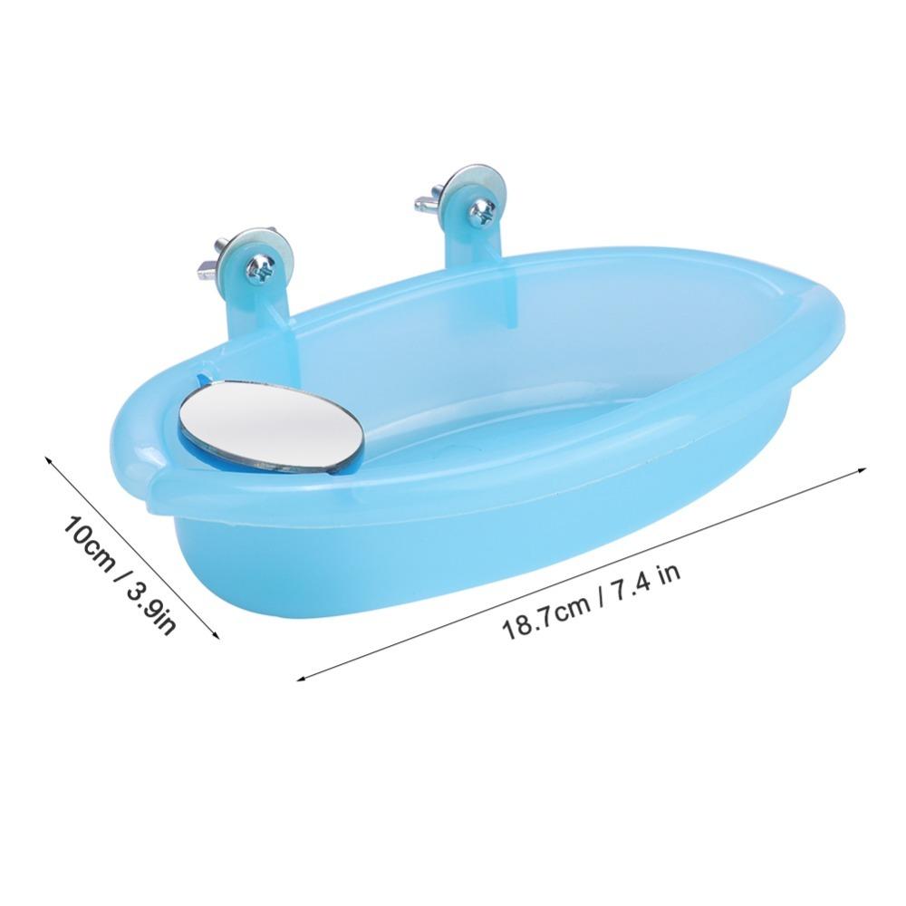 Mirror Design Bird Bath Box Easy To Clean Parrot Bathtub Toy Cute Bird Bathing Tub  Budgie Cage Use