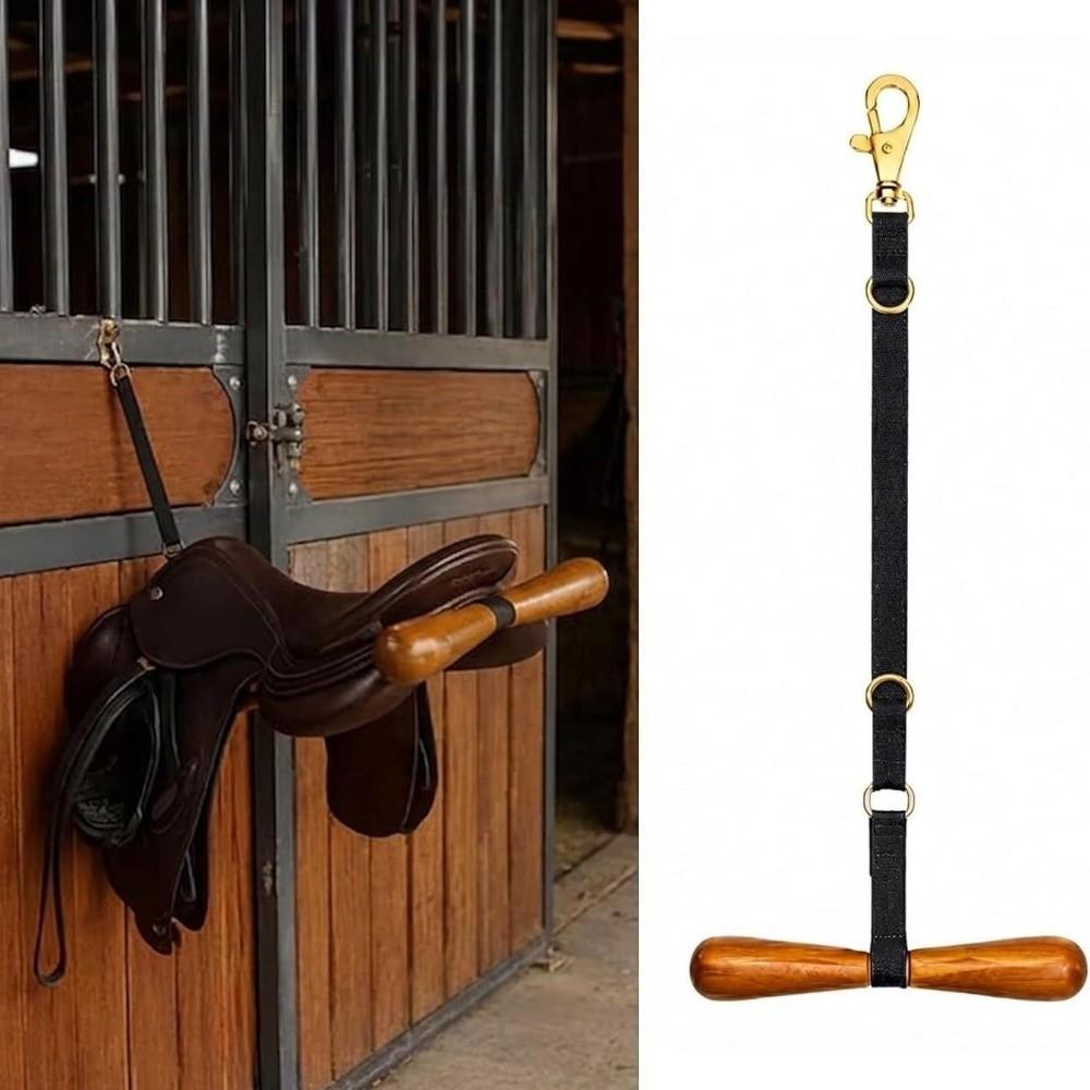 Wall Mounted T-Shaped Saddle Rack Wooden Horse Tack Rack T-Shaped Saddle Hanger for Western Saddle