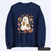 Cute Ghost Pumpkin Spice Latte Pullovers Cozy Halloween Sweatshirt Retro Fall Season Hoodie Autumn Sunflowers Spooky Season Gift