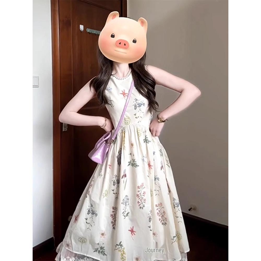 

Women s Elegant French Floral Print Slimming Maxi Dress S (fits up to 45kg)