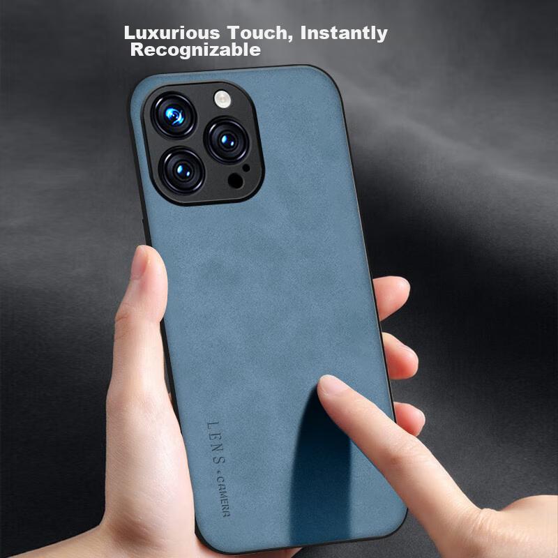 IPhone 12 Pro Case, IPhone 12 Pro Full Lens Protection, Silicone Soft Edge, Shockproof, Ultra-Thin, Simple And Leather Texture Case, Elegant Gray