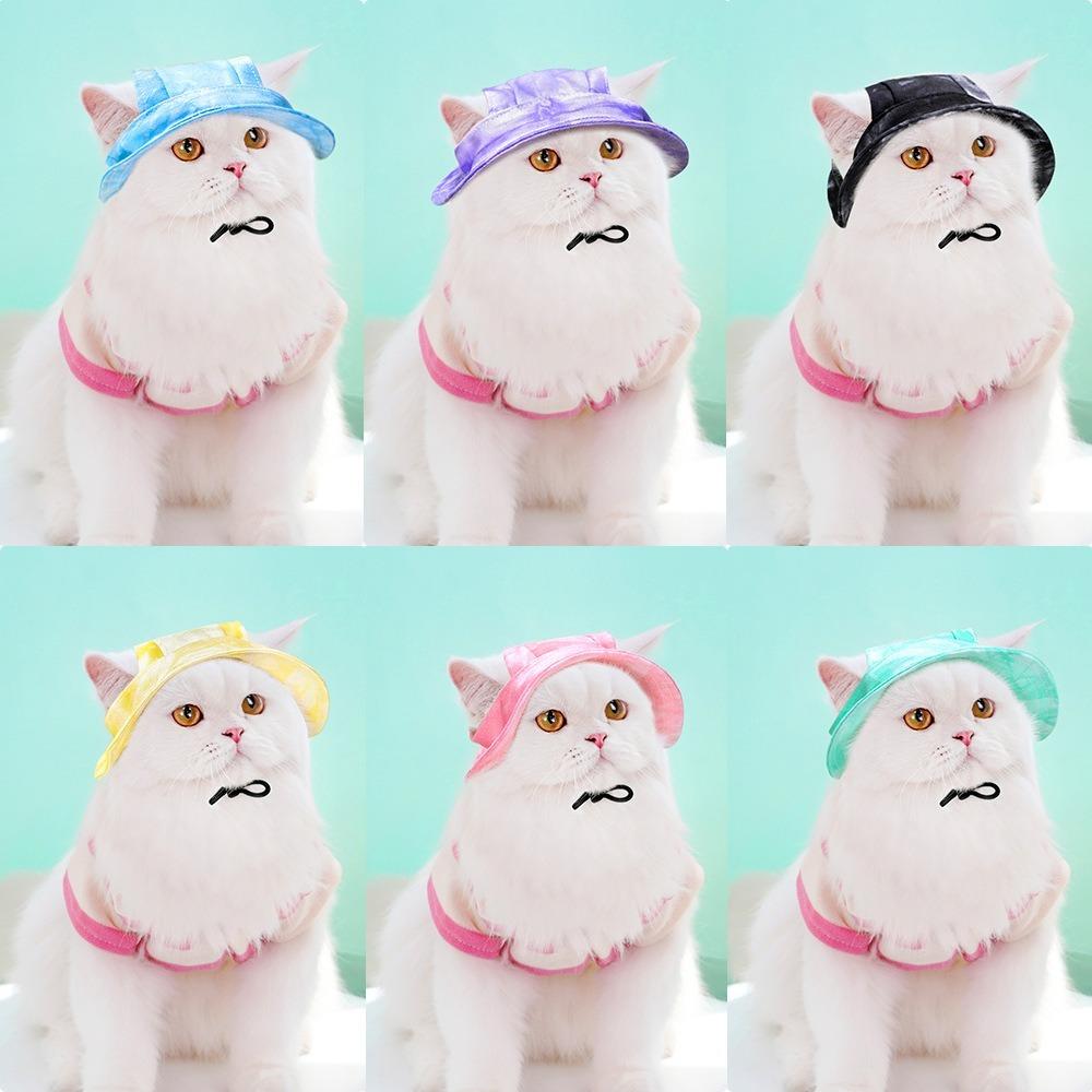 

Cotton Material Cat Cowboy Hat Ear Holes Chihuahua Cap Cute Pet Hat Tiny Pet S рожевий