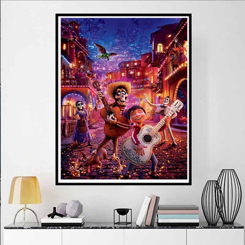 Disney Diamond Painting 5D Coco Immerse Yourself In Music Cartoon Movie Cross Stitch Embroidery Handmade Gifts Home Decoration