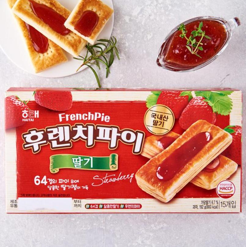 Haitai French Pie Strawberry 192g (15 pcs) – Soft & Sweet Strawberry Snack