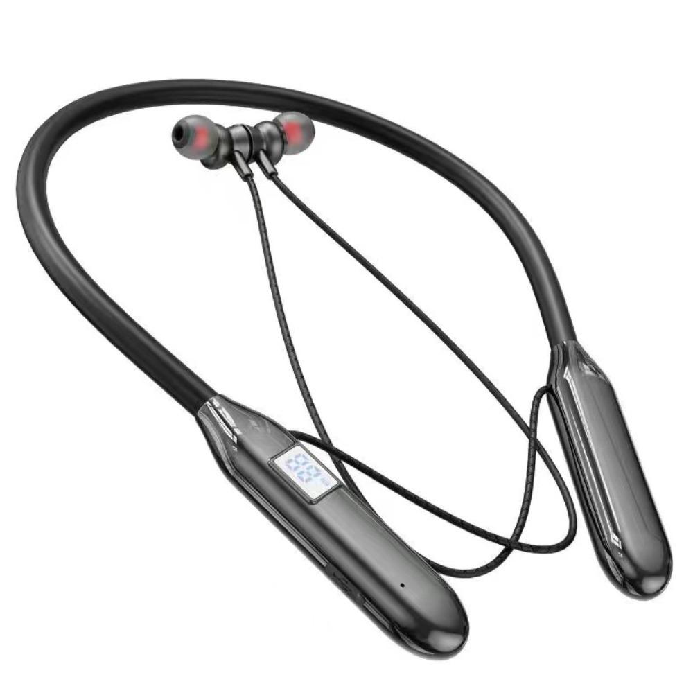 Neck Mounted Neckband Headphones Digital Display Sports Headsets  Mobile Phone