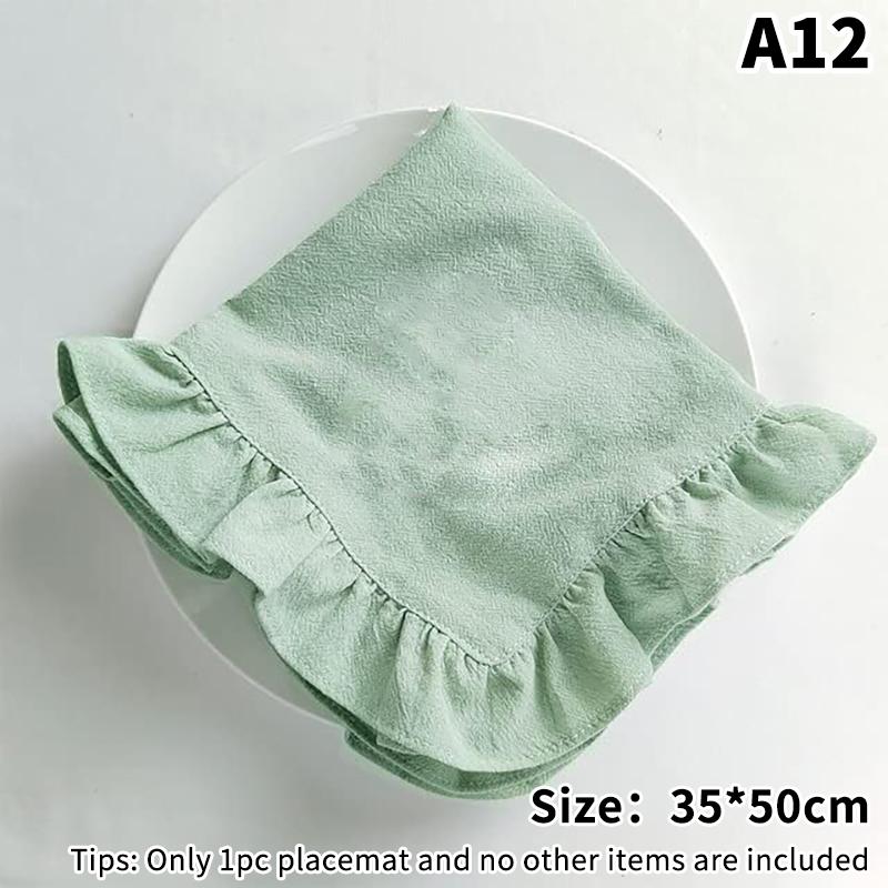 Минималистичная салфетка-подставка под горячее с полосками и рюшами, коврик на журнальный столик, салфетка для фотосъемки выпечки, декор для домашнего рабочего стола A12