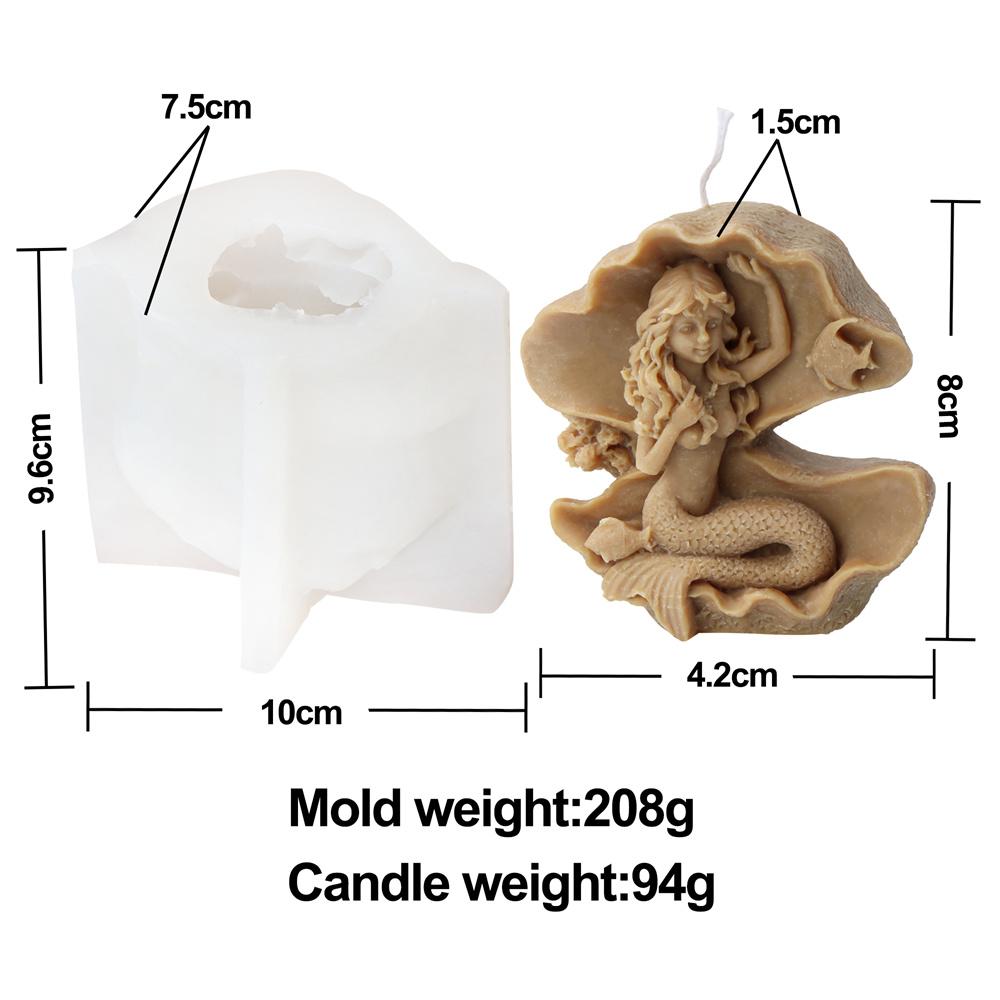 3D Mermaid Candle Silicone Mold Seated Embrace Tail Statue Sea Elf Tool DIY Sea Daughter Aroma Plaster Marine Theme Craft Decor