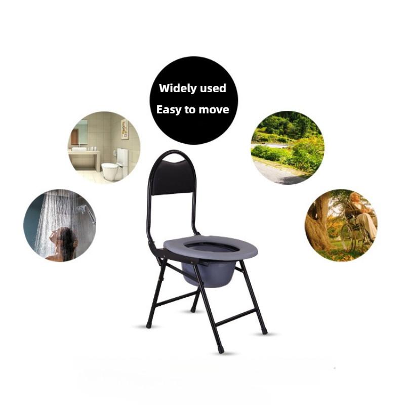 150KG Load Bearing Foldable Toilet Seat  Household Elderly Toilet Chair Pregnant Woman Portable Mobile Toilet Stool Chair