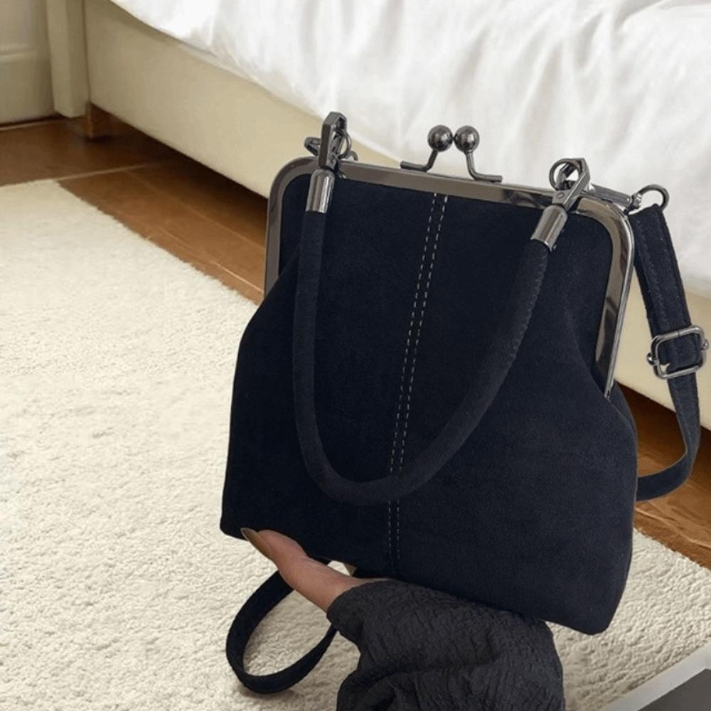 PU Retro mattierte Handtasche Kussverschluss Clutch Umhängetasche Leder Crossbody Tasche Tägliche Aktivitäten