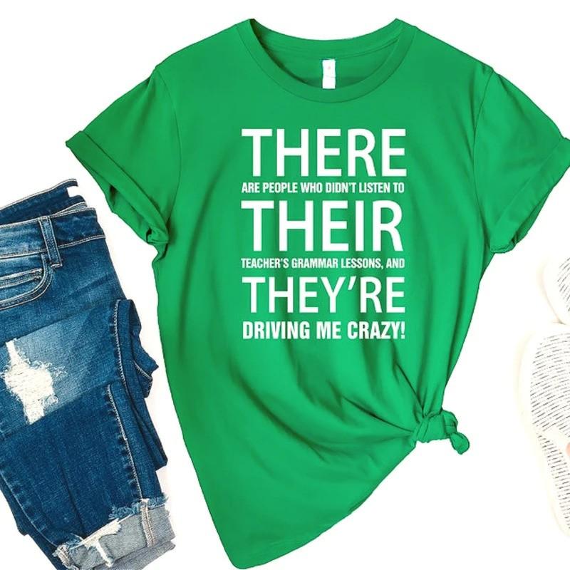 Mens Cotton Graphic T-Shirt English Teachers Streetwear Casual Tee