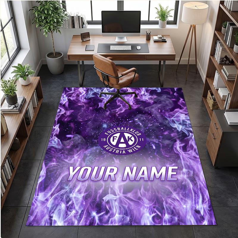 Crystal Velvet Rug Austria Wien FC Print Custom Name Text Floor Mat Home Decor