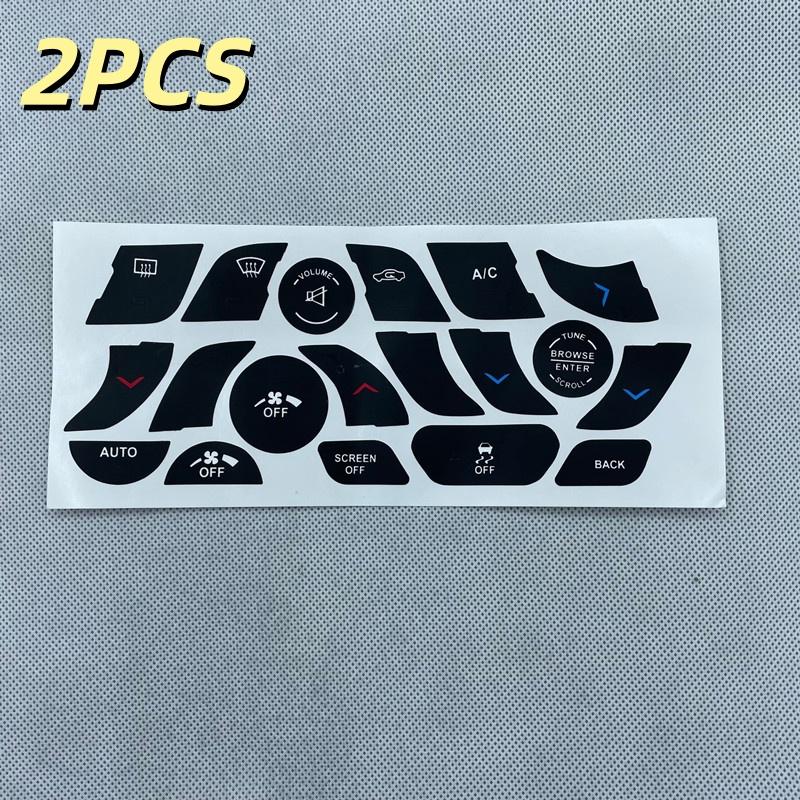 2 Sheets Central Control Dashboard Button Stickers Car Button Ac Label For Repairing Air Conditioning Control Buttons